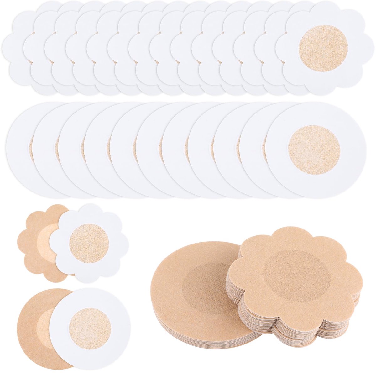 Dailygoods- Tepelhoezen 30 Paar - Zelfklevend - Wegwerp - Borstbeschermers - 6x6 cm - Antislip