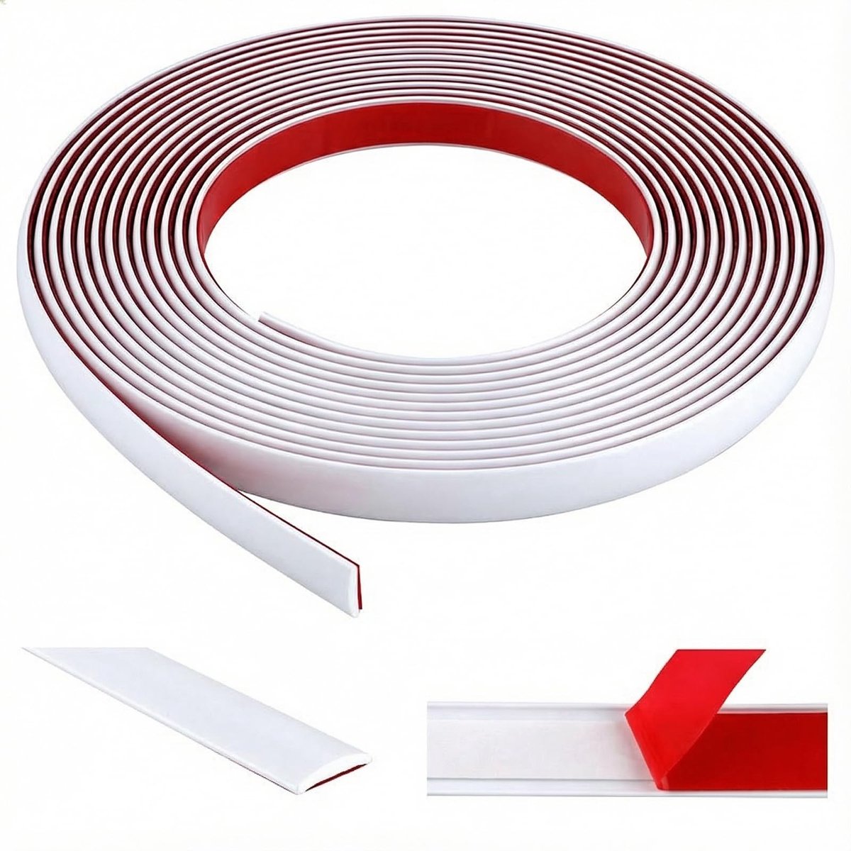 Dailygoods- Tegelrand 6M - Flexibele PVC - Zelfklevend - Sierlijst Muur - Decoratie voor Deurkozijnen - Naadloze Afwerking - Breedte 1,5 cm, Dikte 0,3 cm