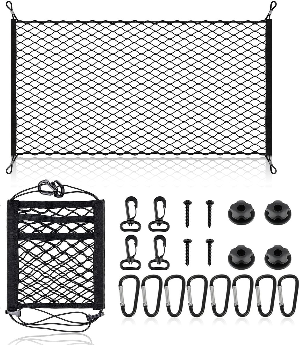 Dailygoods - 2 Stuks Luggage Net voor Auto en Motorfiets - Met 8 Robuuste Haakjes