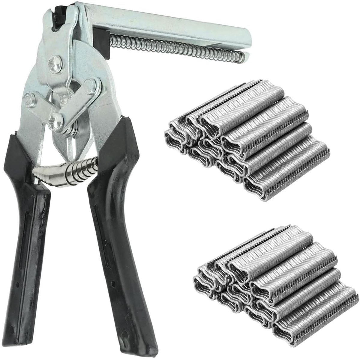 Dailygoods - Hog Ring-Tang Set Met 600 Verzinkte Nagelringen - Voor Kussens en Meubels