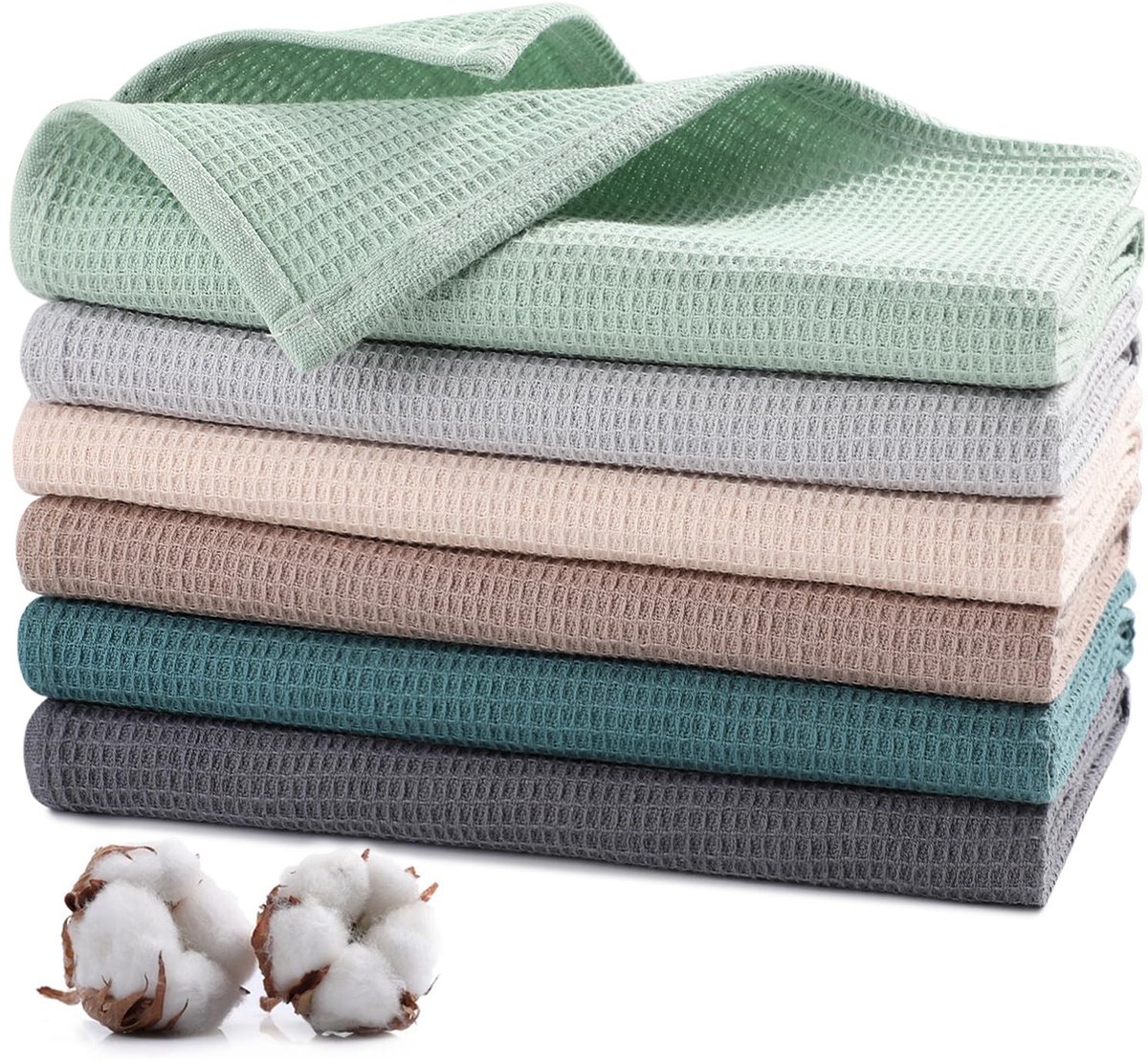 Dailygoods - 100% Katoenen Keukenhanddoeken - Set van 6, Super Absorberend