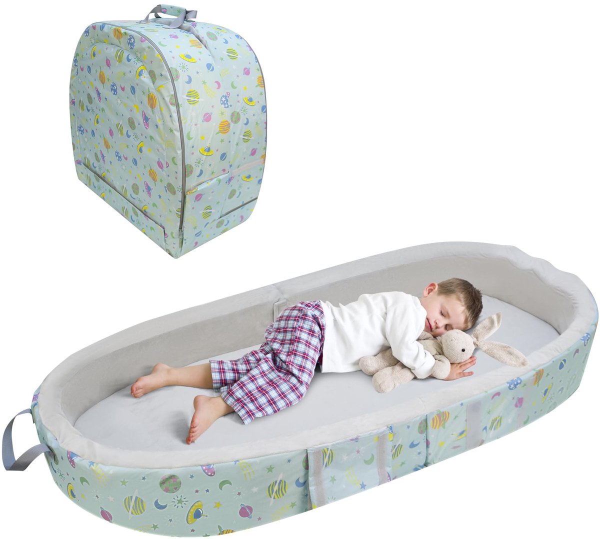 Dailygoods - Draagbaar Waterdicht Reisbedje voor Baby's - Opvouwbaar met Matras