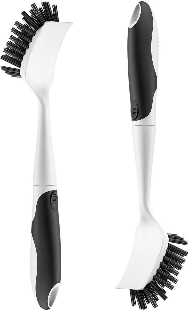Dailygoods - Cleangor Afwasborstel Set van 2 met Rigid Borstels en Schraper