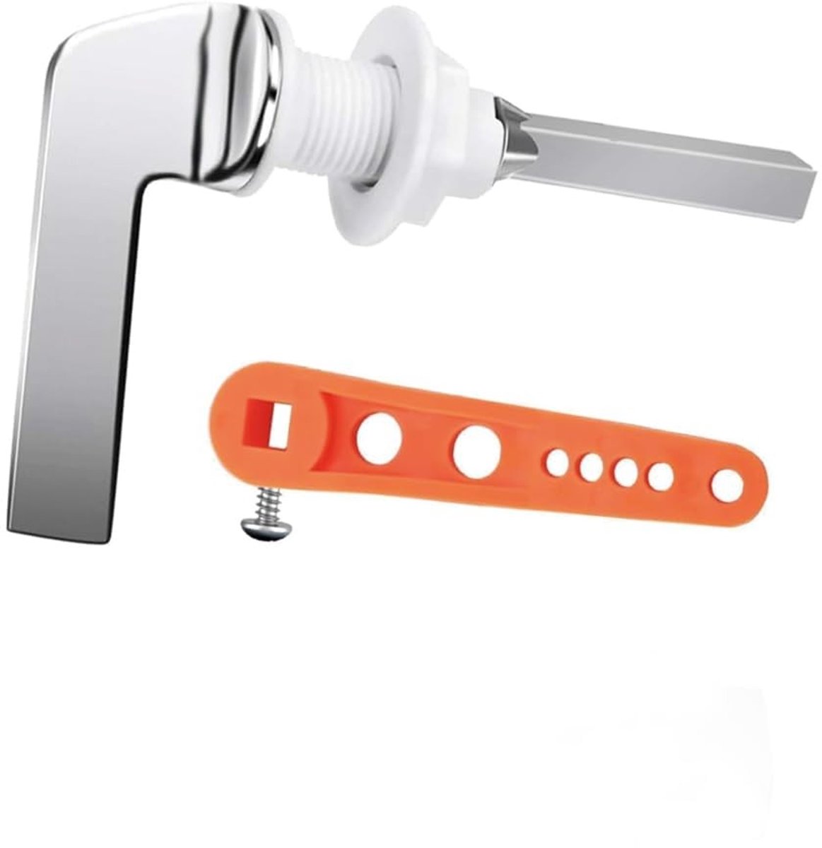 Dailygoods- Stortbakhendel lange bereik - Vervangingshendel - Verstelbare installatiearm - Complete kit - Duurzame hefboomarm - Geschikt voor standaard toilettanks - Toiletknop