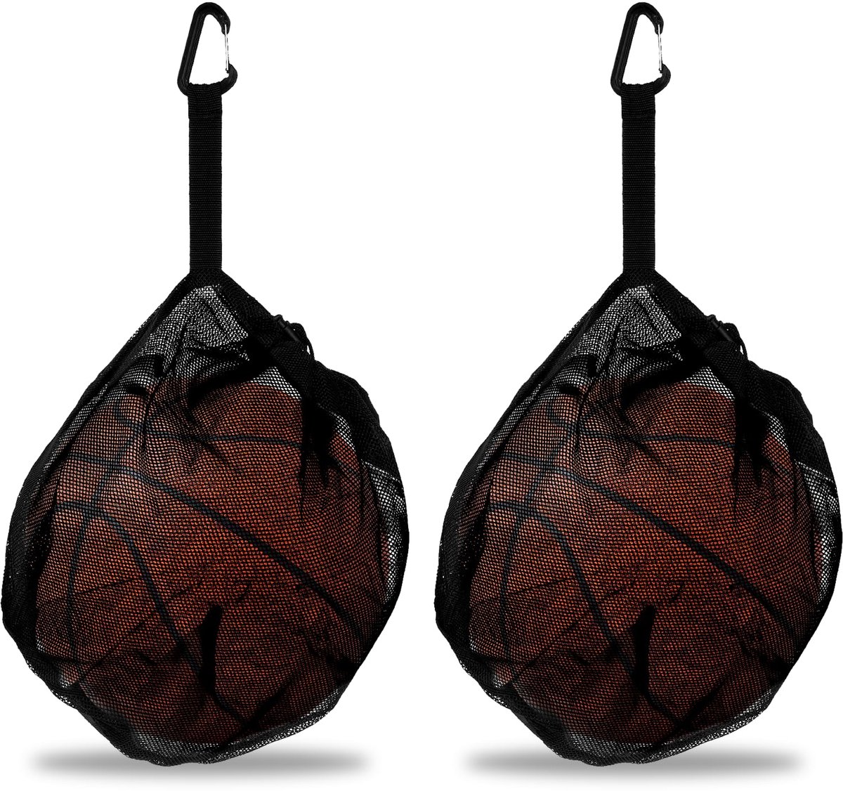 Dailygoods - 2 Stuks Ken Mesh - Enkel Mesh Basketball Tas met Ritsvak