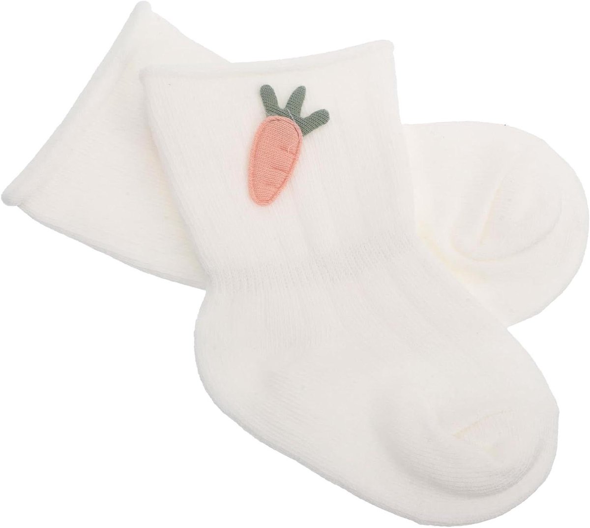 Babysokjes Met Antislip - Peuter Sokjes - Comfortabel Lopen - Ademend Katoen - 0-6 Maanden - Wit