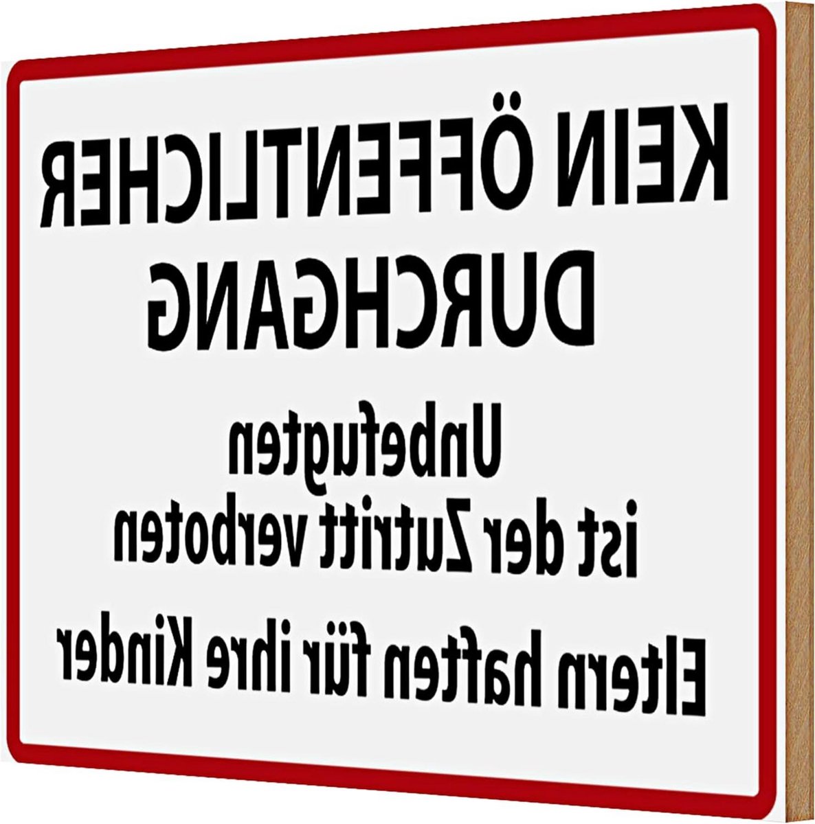 Houten Bord - Toegang Verboden - Privacy Bewaken - Robuust MDF Materiaal - 20 x 30 cm - Meerkleurig