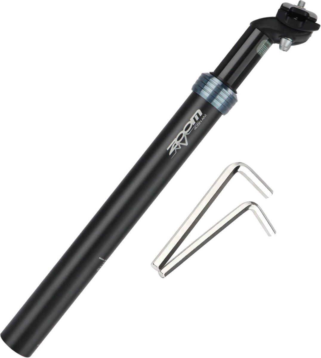 SnelShoppen - Fietszadelpen met vering Ø30,9 mm, Aluminiumlegering, 350 mm Lengte, Geschikt voor Mountainbikes en Stadsfietsen, Schokdemper Zadelpen