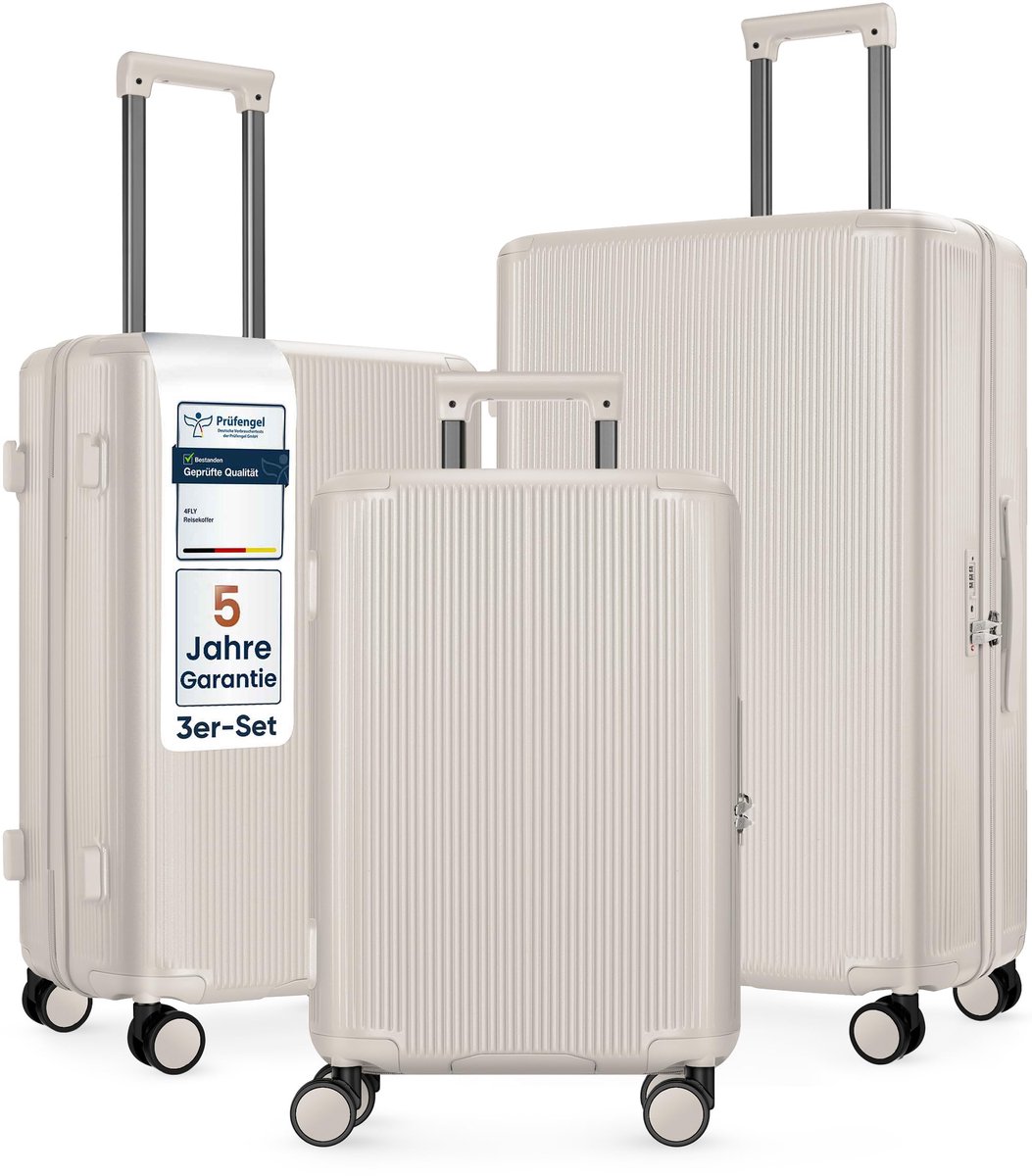 SnelShoppen - Lichtgewicht Premium Harde Kofferset 3-Delig M/L/XL met TSA-Slot, 4 Dubbele Spinnerwielen, Aluminium Telescoopgreep, Ideaal voor Reizen,
