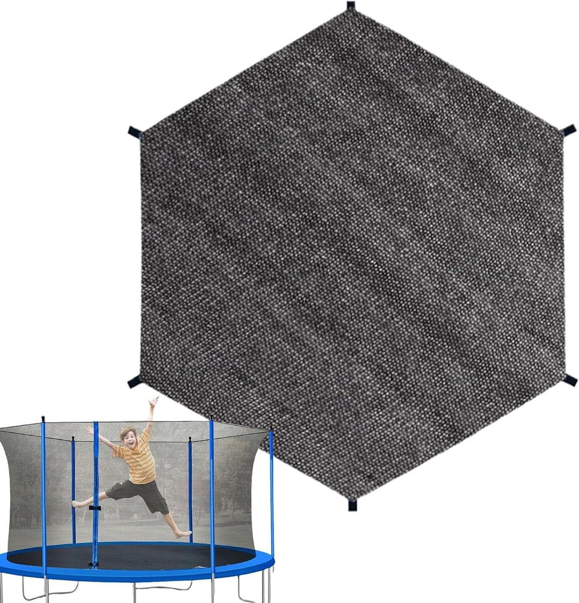 Trampoline Luifel - Trampoline Afdekking Zonnedak - Bescherming Tegen Zon - Opvouwbaar Ontwerp - 8FT - Blauw