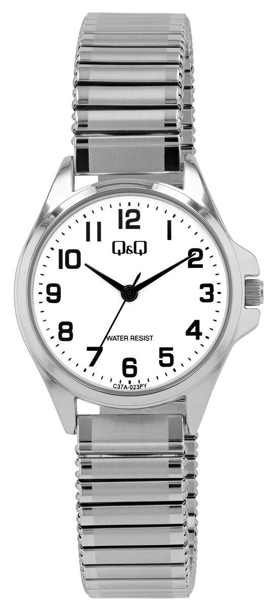 Q&Q Dameshorloge roestvrij staal zilver, 3 ATM
