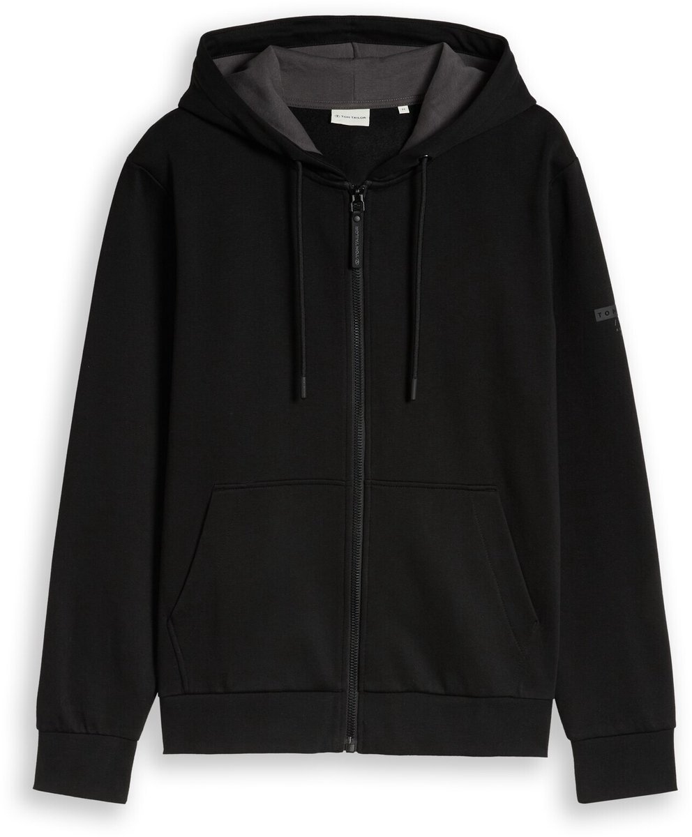 Tom Tailor - Basic hoodie-sweatjack - Maat XXL - Black
