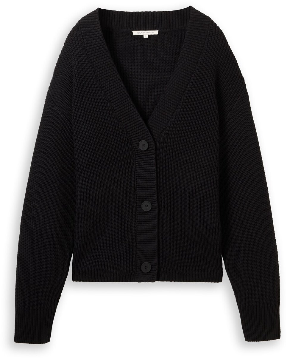 Tom Tailor Denim - Vest met V-hals - Maat XL - deep black