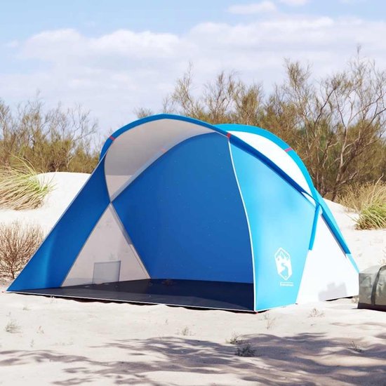 Strandtent Pop-up - Strand shelter - Bescherming tegen zon - Open voorzijde - 190 x 158 x 225 cm - Azuurblauw — afbeelding 2