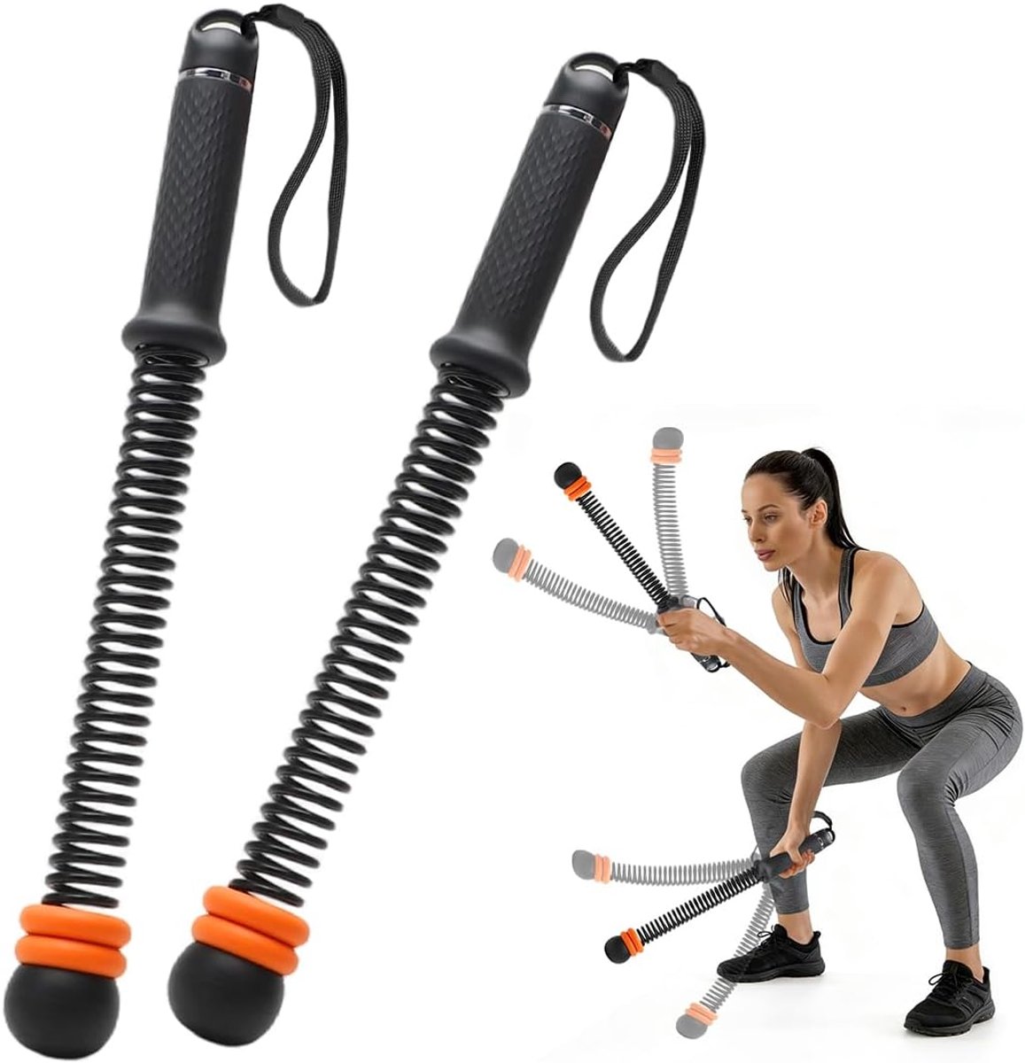 Battle Ropes, oefentouw, draagbaar fitnessapparaat, robuuste power ropes, noise-free battle rope, verstelbare Ropeless - ShopVlot