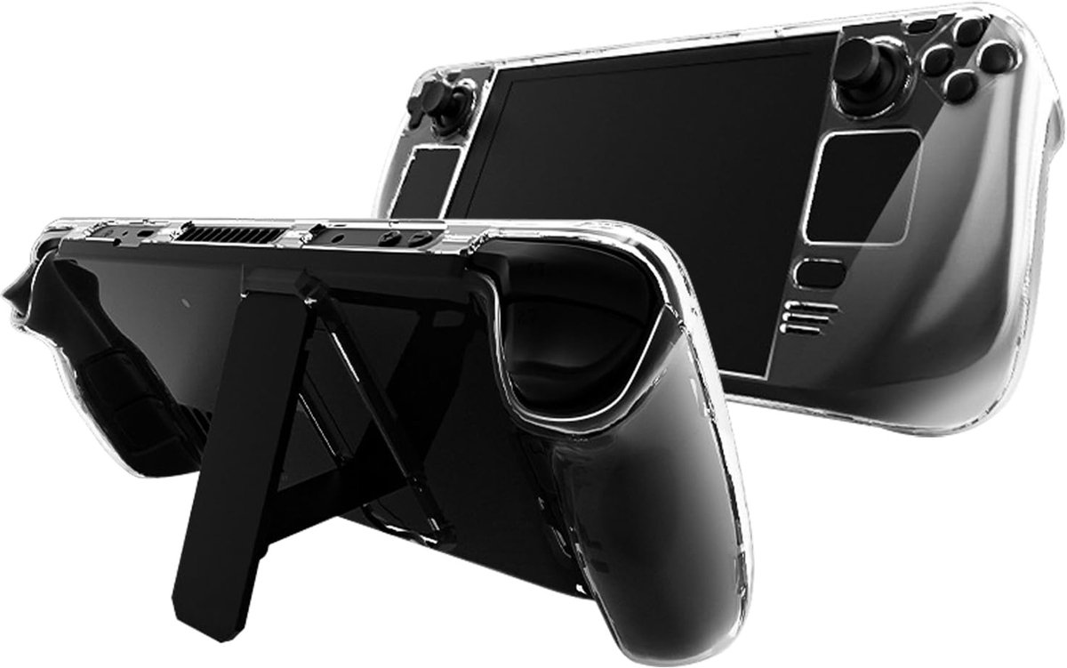SnelShoppen - KZIOACSH Clear Case voor Steam Deck/Steam Deck OLED - Volledige Bescherming met Kickstand - Lichtgewicht Schokabsorptie Harde PC - Anti-