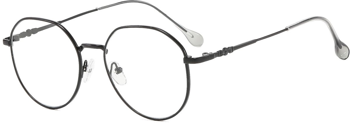 SnelShoppen - Vintage Randloze Bijziendheidsbril Retro Designer Dames -6.0 - Metalen Frame Zwart - Vergrootbril - Perfect voor Feest en Dagelijks Gebr