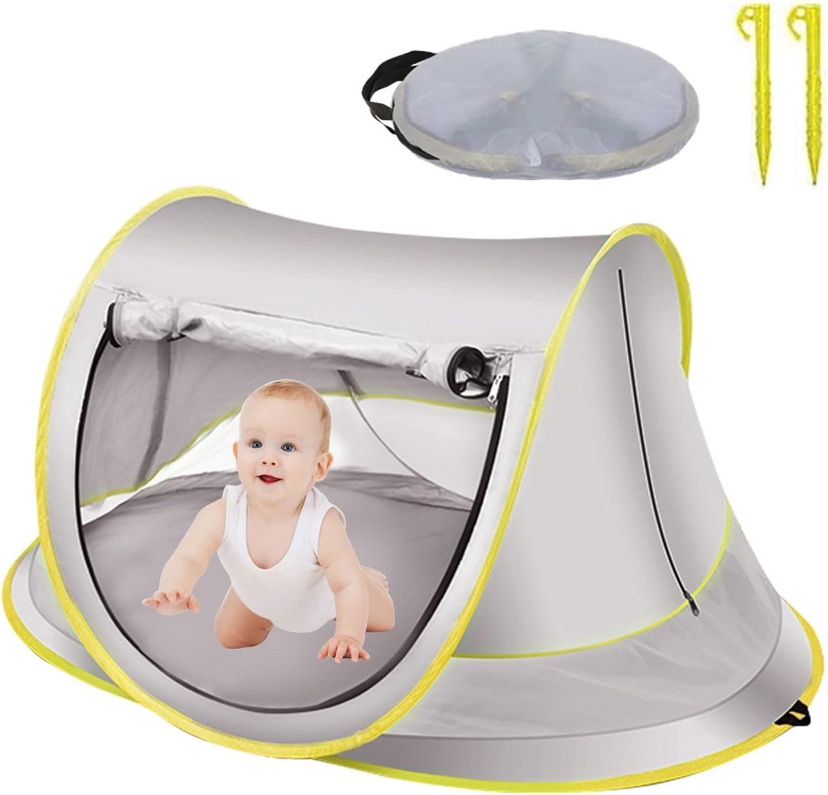 Dailygoods - Pop-up Strandtent met UV-bescherming en Muggennet - Draagbaar en Opvouwbaar