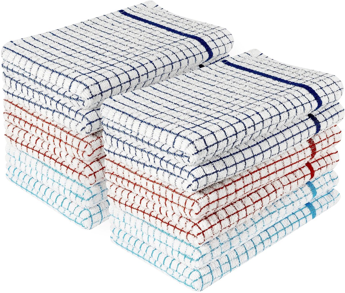 Dailygoods - Premium Keukenhanddoeken Set - 12 Stuks, Zacht en Sterk, 60 x 40 cm