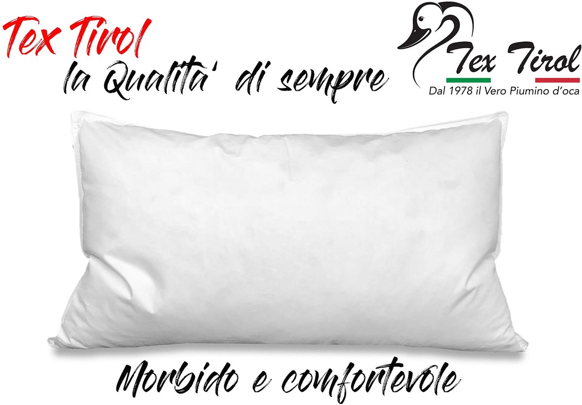 SnelShoppen - Hoofdkussen Donzen Kussen Donsdekbed Dolomiti Tex Tirol - Luxe Comfort, Ademend, Allergievriendelijk, Maat 60x70 cm - Perfect voor Slaap