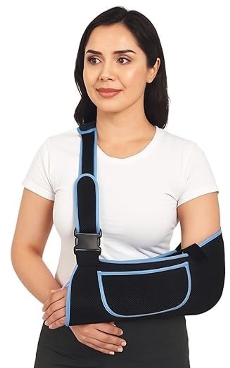 Dailygoods- Armsling Ergonomische Ondersteuning - Verstelbare Schouderriem - Ademend Mesh - Zachte Armsteun - Geschikt voor Links/Rechts - Comfortabel Herstel