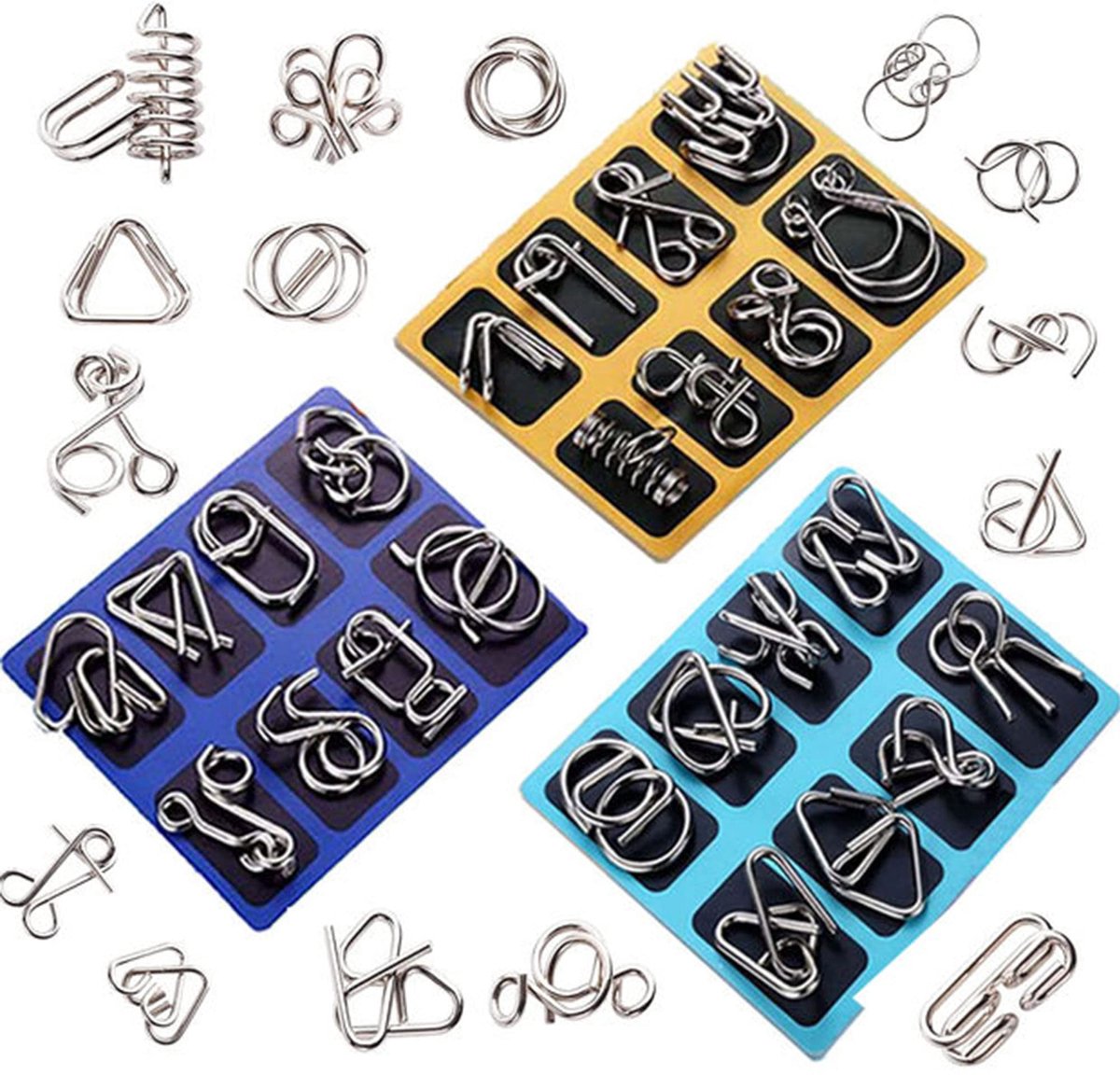 Dailygoods - 24 Stuks Metal Puzzles Set, Metalen Puzzel Lock Breinbreker