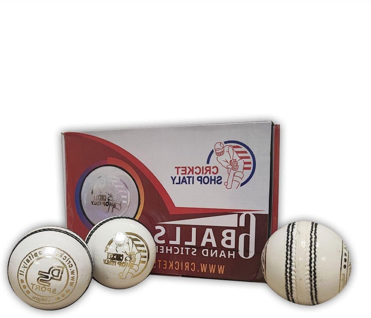 Cricket Bal - Sportbal - Cricket Wedstrijd - Gestikt - 156 gram - Wit
