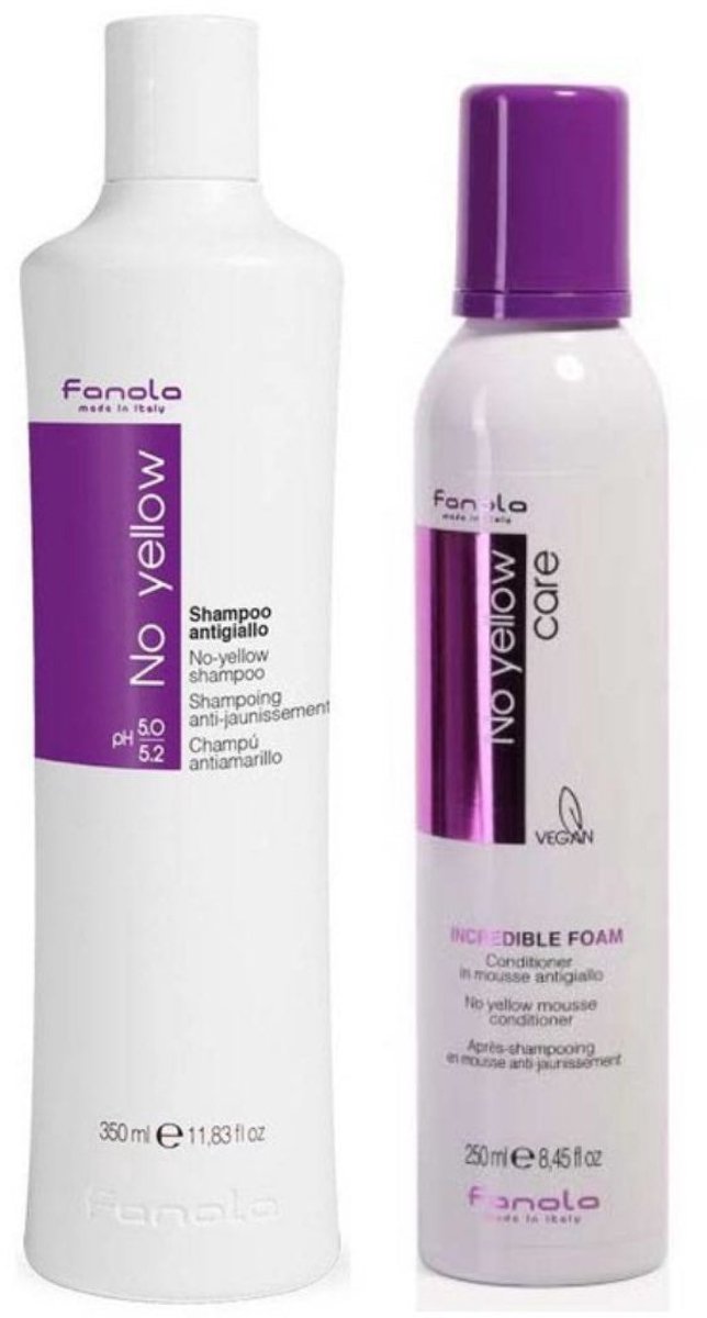 Fanola - No Yellow Shampoo & Foam Set - 350+250ml