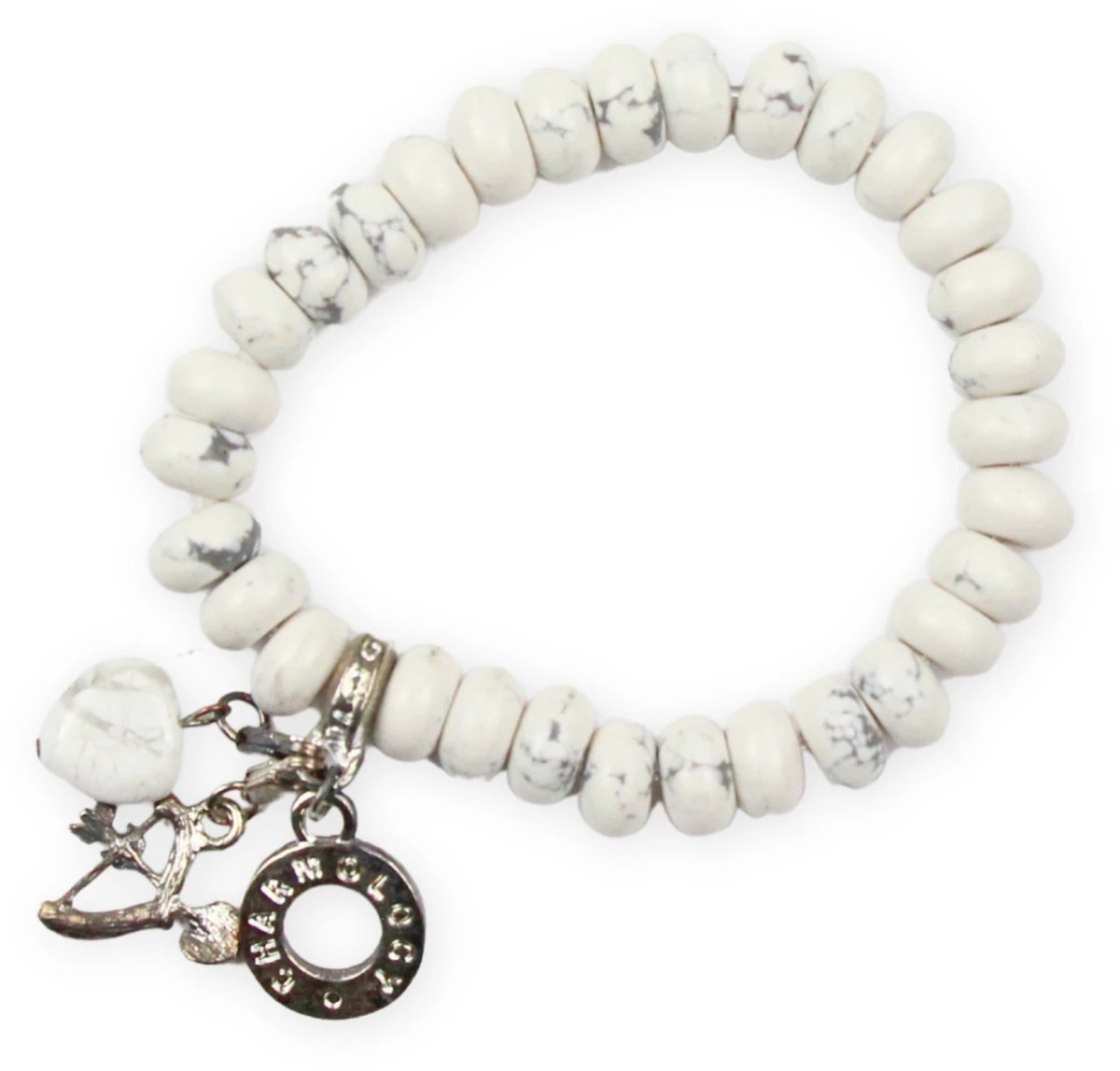 Armband Howliet wit met bedels