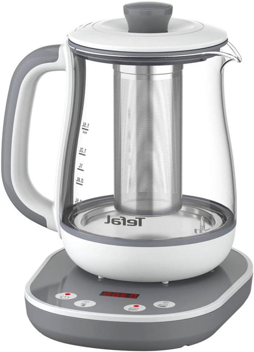 Theeprocessor - Waterkoker Theemachine - Thee Zetten - 8 Temperatuurstanden - 1.5 Liter - Zilver Wit
