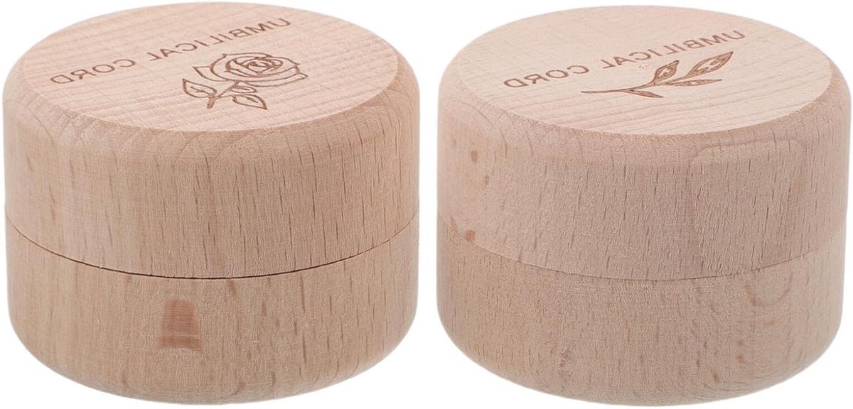 Houten Herinneringsdoos - Bewaardoosje Tandjes Haar - Kindertijd Bewaren - Fijn Gravurewerk - 5 x 5 x 3.5 cm - Beige