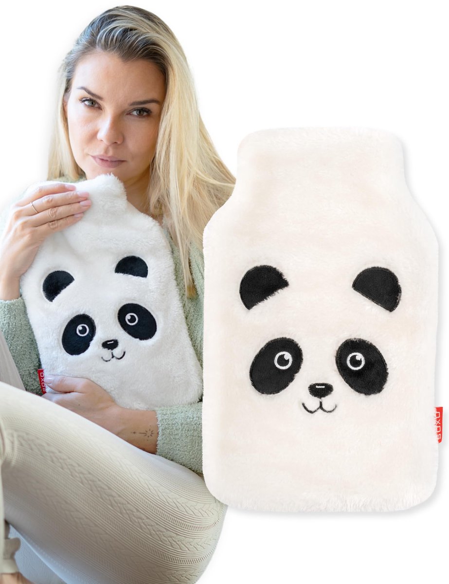 SnelShoppen - Soxo Hot Water Bottle Warmwaterkruik Zachte Kruik Warm Water Bag Panda voor Kinderen en Volwassenen, Perfect Cadeau voor Feestdagen en K