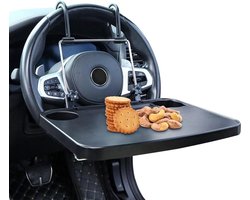 Stuurwiel Tafel - Auto Bureau - Eten en Werken - Opvouwbaar Ontwerp - 35.5 x 27.5 cm - Zwart