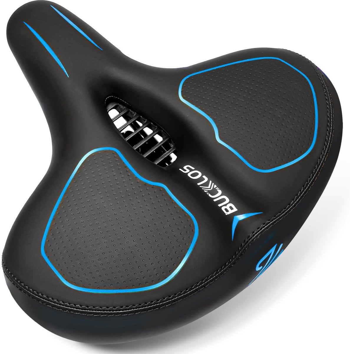 SnelShoppen - Versize Fietszadel Comfortabel Breed Ergonomisch Met Zachte Schuimvulling Voor Dames Heren Mountainbike Stadsfiets Racefiets Hometrainer