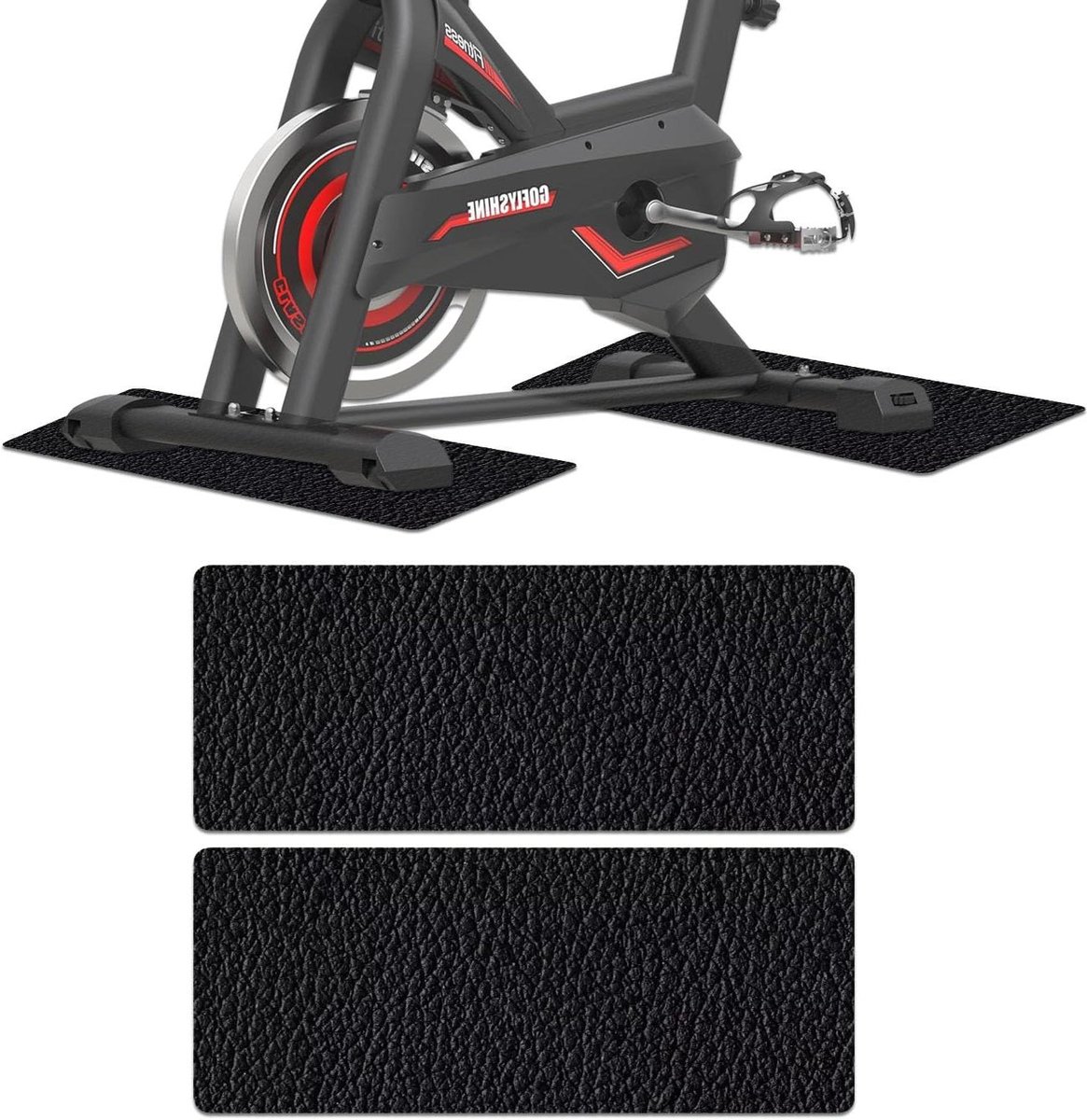 Vloerbeschermingsmat Fitness - Trainingsmat Hometrainer - Apparaat Stabiliseren - Universele Pasvorm - 6mm Dik - Zwart