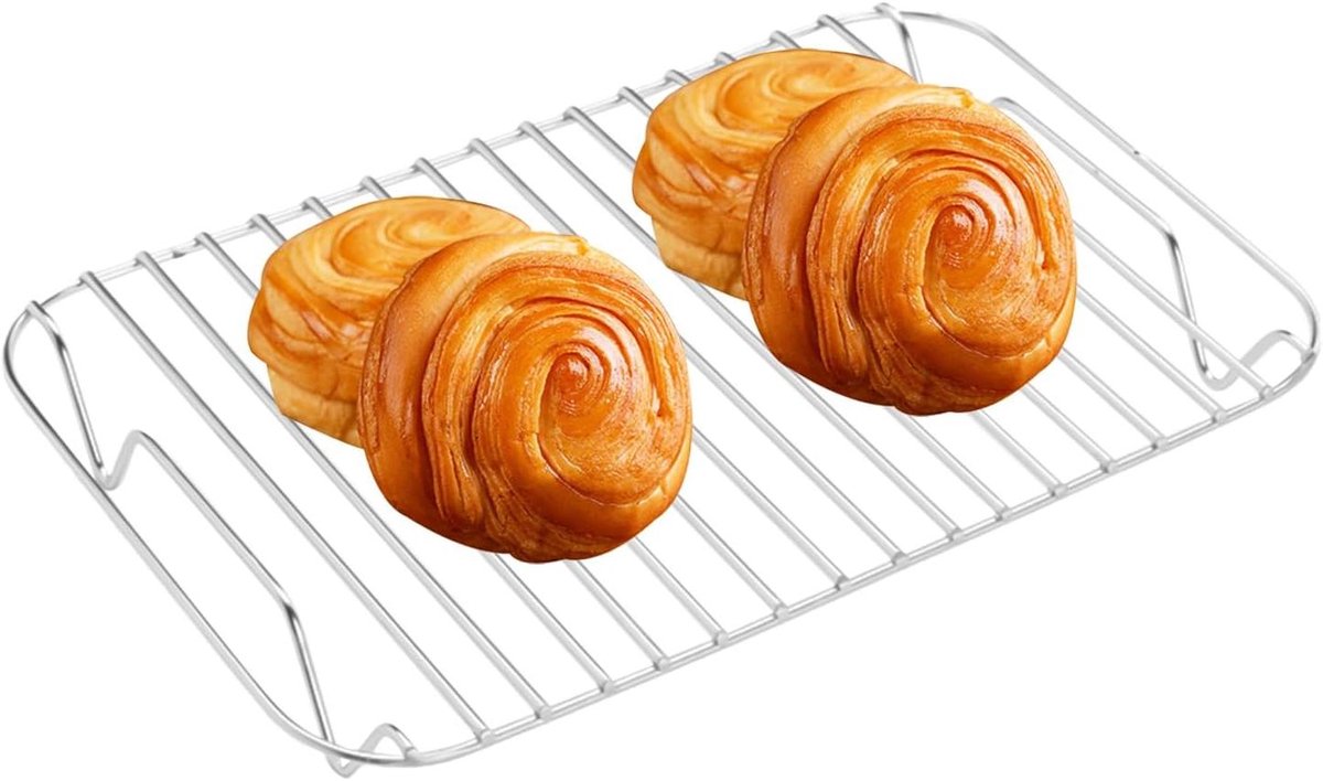 Koelrooster Oven Bakrooster Keuken Gebak Laten Afkoelen Vaatwasmachinebestendig 17 x 9 x 2 cm Zilverkleurig