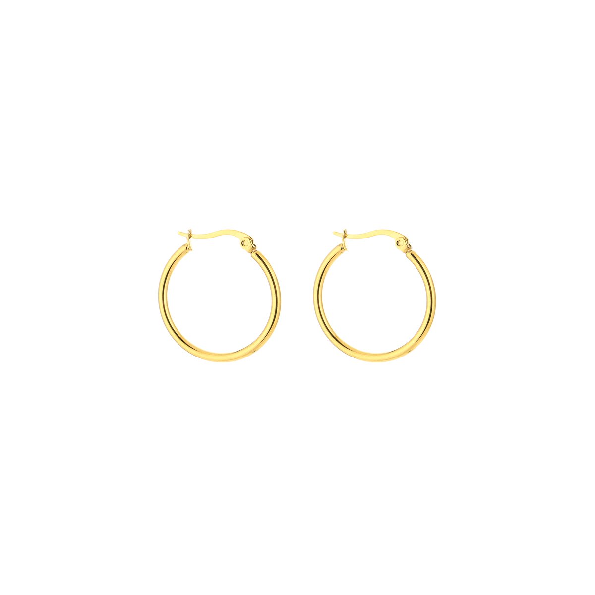 Stainless Steel Klassieke Dunne Oorringen – Minimalistische 25mm Hoops – RVS - Goud