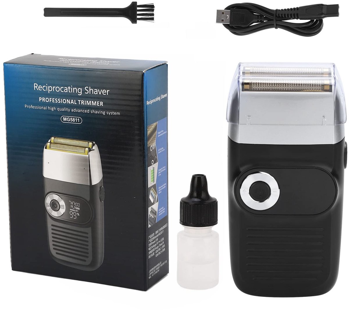 SnelShoppen - Elektrisch Foliescheerapparaat, Oplaadbare Baardtrimmer voor Kaal Hoofd, LCD-Scheermes voor Mannen, Gouden Snor Scheermes, Perfect voor