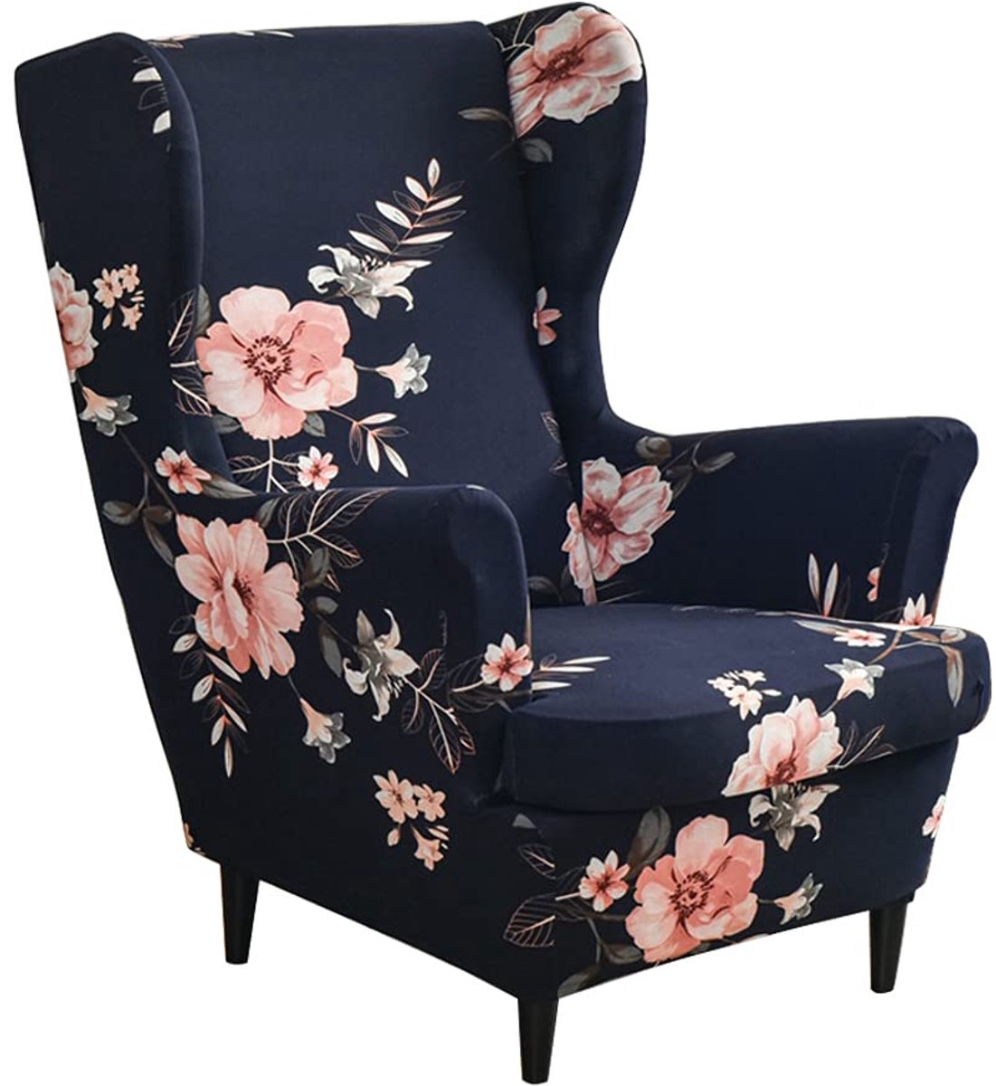 SnelShoppen - CHNSHOME Stoelhoezen voor Oorstoelen, Overtrek voor Oorfauteuil, 2 Stuks, Beschermhoes, Rekbaar, Bedrukte Oorfauteuil, Geschikt voor Woo