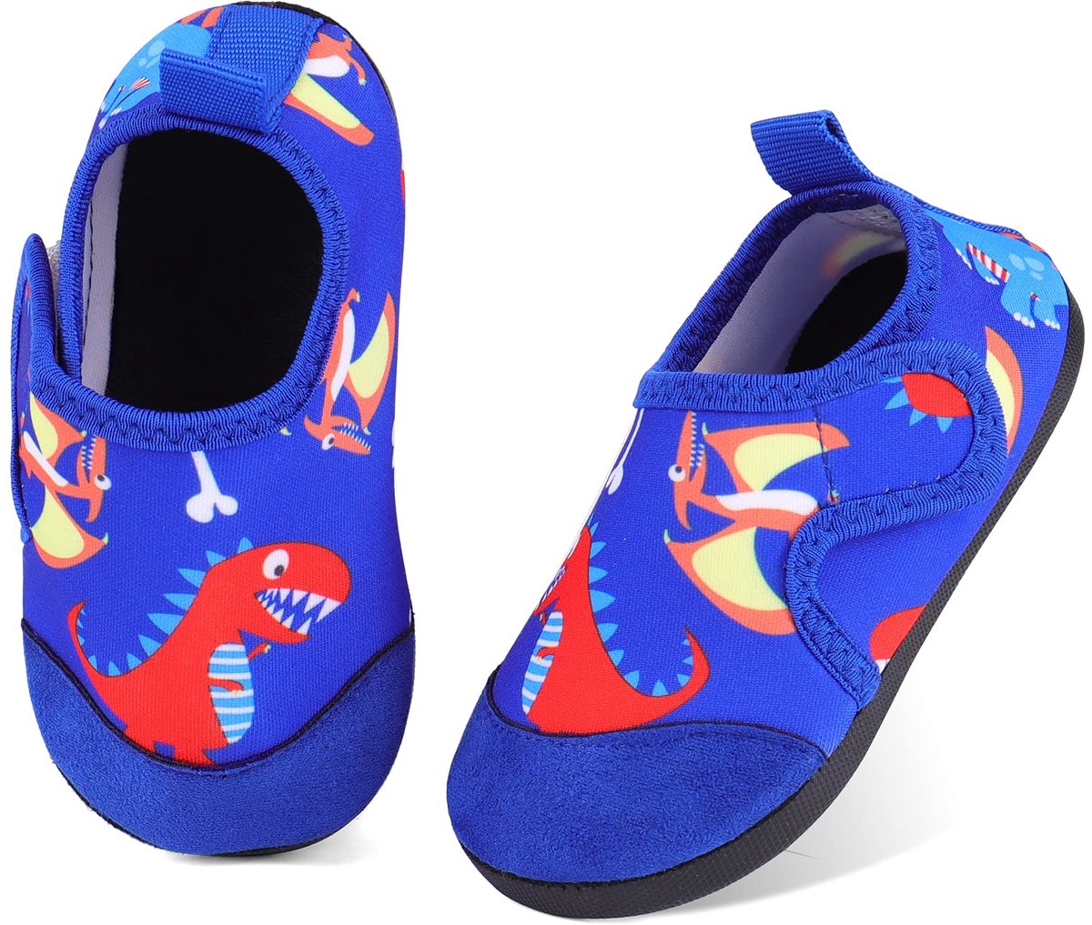 SnelShoppen - TIZAX Waterschoenen Meisjes - Antislip Strandschoenen - Sneldrogend Duikschoenen - Blauwe Dinosaurus - Maat 24/25 EU - Voor Kinderen - P
