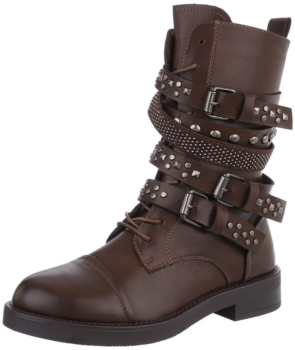 Enkellaars met gespen en studs - dames Mt:36