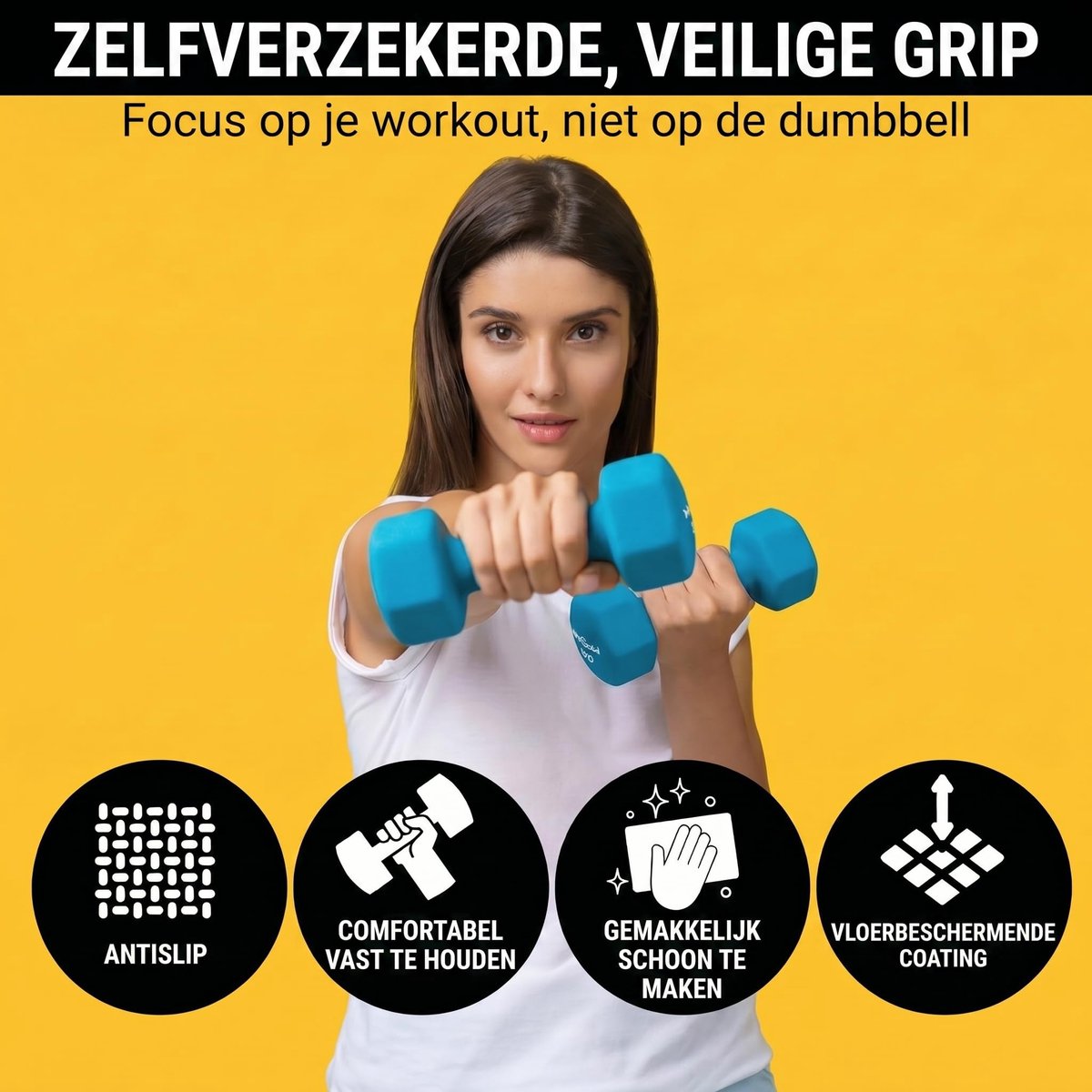 SnelShoppen - Dumbbells Set 5 kg - Neopreen Halters voor Thuis Fitness - Set van 2 Kleur: Blauw - Ideaal voor Krachttraining en Rehabilitatie