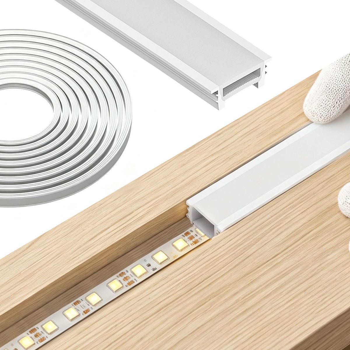 SnelShoppen - 20 x 10 mm Flexibele LED Neon Siliconen Profiel - Waterdichte LEDstrip Diffuser Kanaal voor DIY - Afdekking tot 18 mm - Perfect voor Fee