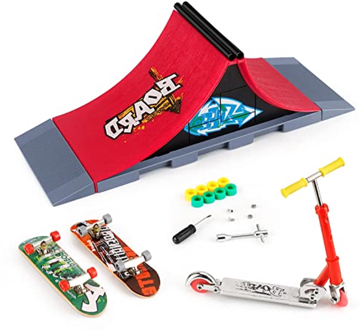 Vinger skateboard ramp set Mini skateboard park Oefenen skateboard tricks Compleet met accessoires 1:1 schaal Upgrade