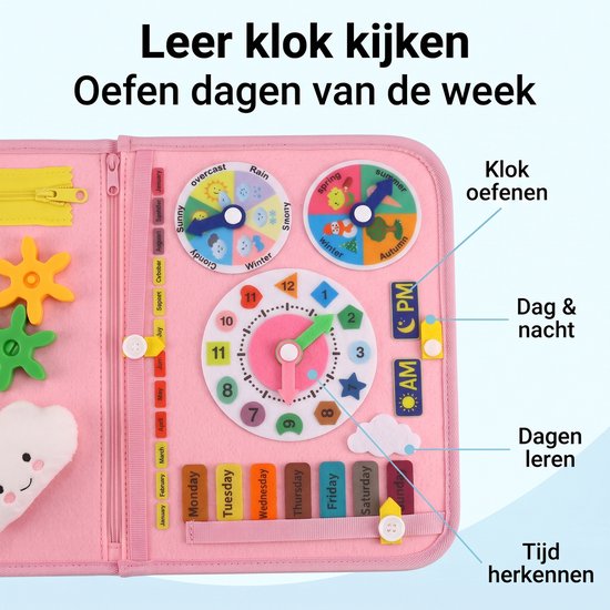 Montessori Busy Board - Montessori Speelgoed - Sensorisch Speelgoed - Activiteitenboek - Educatief Speelgoed - Speelgoed 1 jaar - Speelgoed 2 Jaar - Speelgoed 3 Jaar van VarietyPlay — afbeelding 3