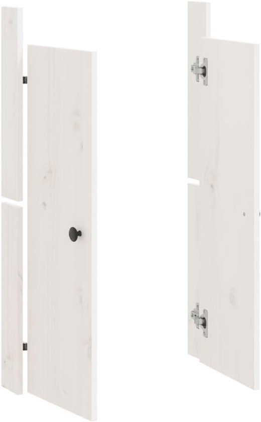 Deuren Buitenkeuken - Kastdeuren Hout - Buiten Koken - Massief Grenenhout - 50x9x82 cm - Wit — afbeelding 4