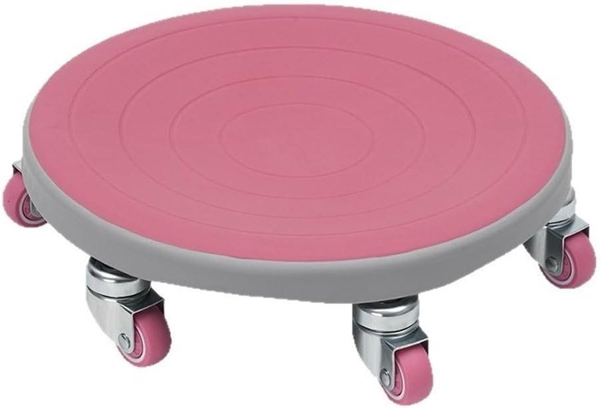 Ab Wheel - Buikspierroller Fitnessschijf - Core Training - Stabiel Zes-Wiel Ontwerp - 35 x 10 x 10 cm - Roze