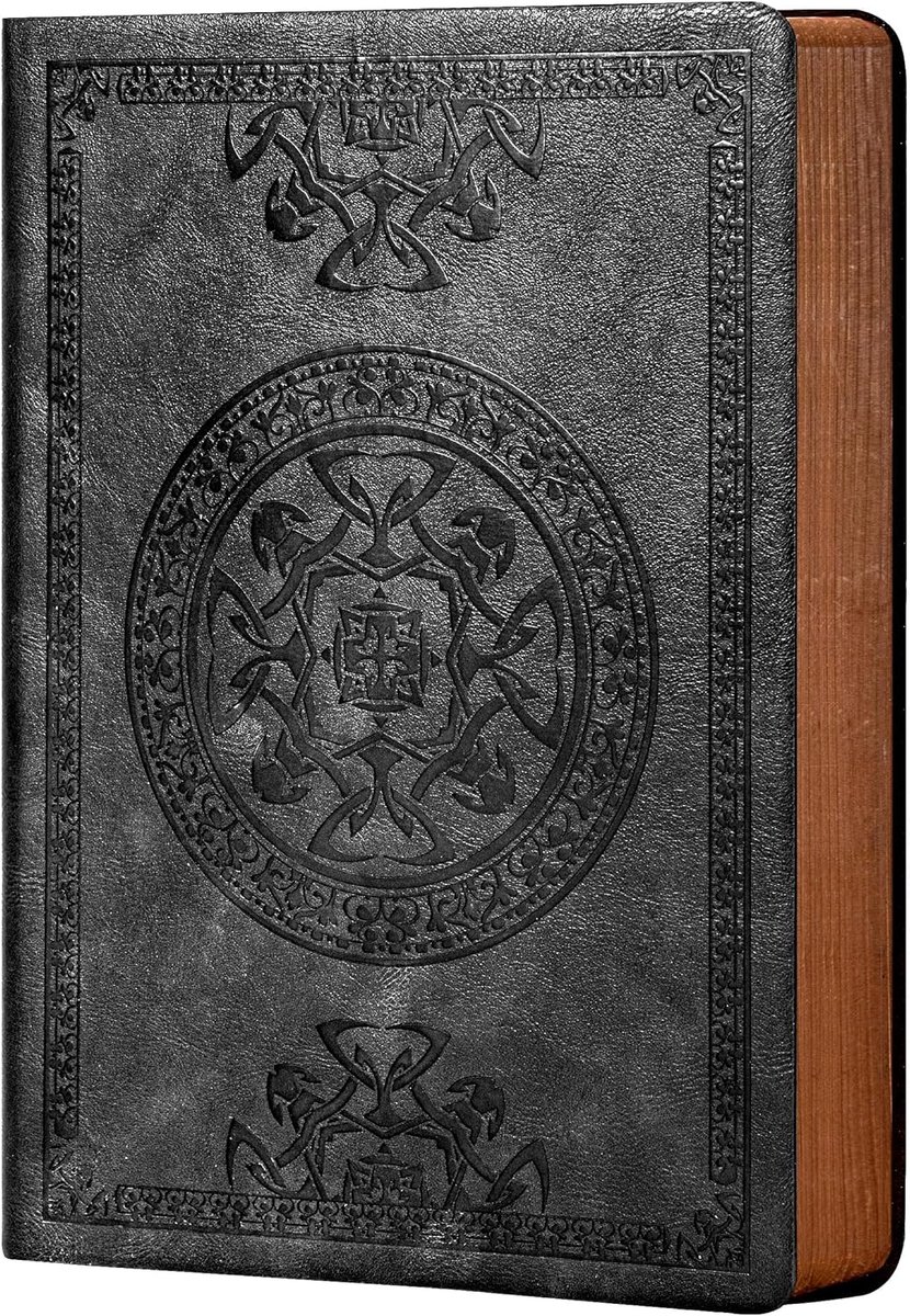 Bobypet - Notitieboek/dagboek voor volwassenen, grijs vintage leren notitieboek, A6 softcover, 288 gelinieerde pagina's, reisdagboek voor mannen, retro notitieboeken, 14.6 cm x 10.5 cm