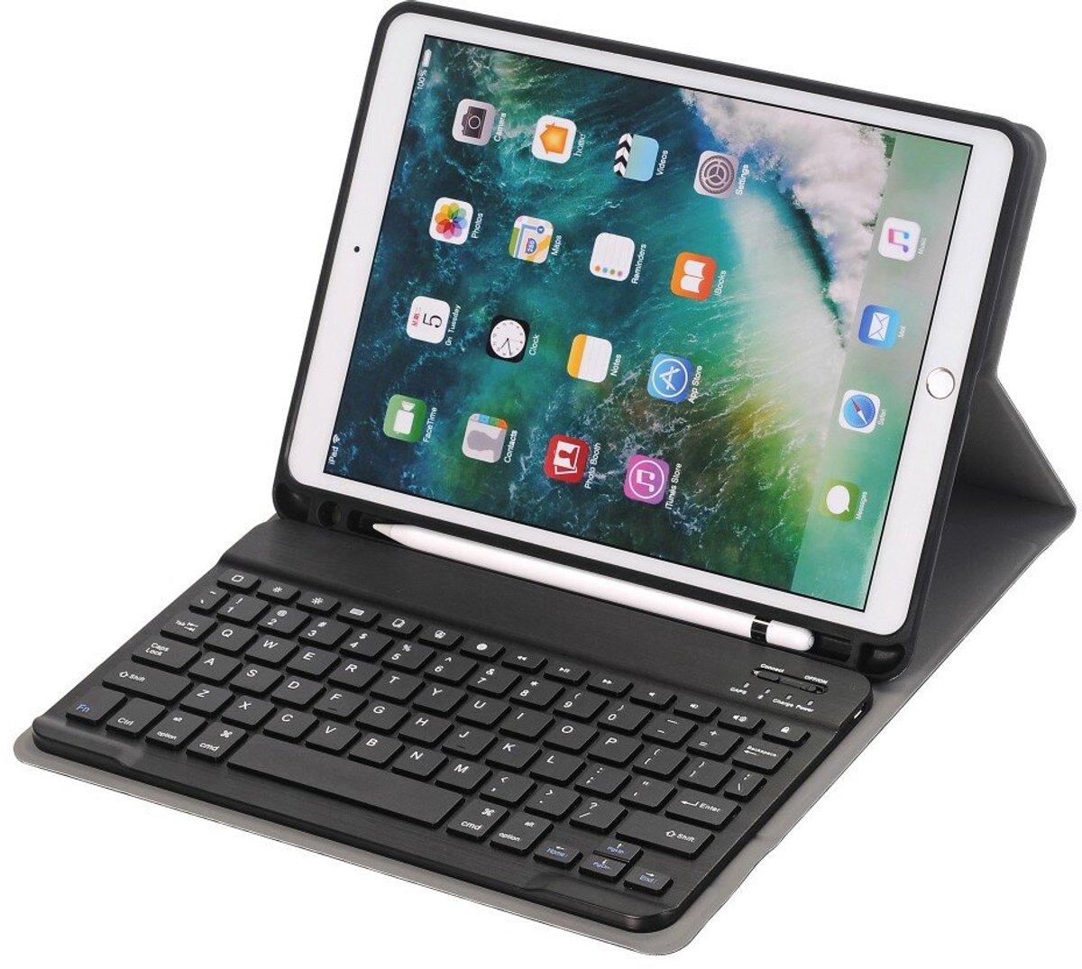 Toetsenbord Hoes geschikt voor Apple iPad 10.2 - 2019 / 2020 / 2021 - met Pencil Houder en Standaard