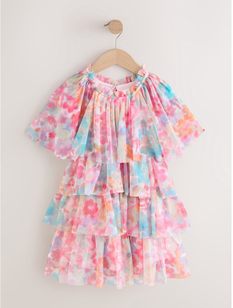 Next - Meisjes - Gelaagde rara jurk - Roze